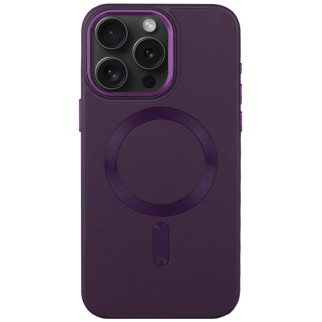 Шкіряний чохол Bonbon Leather Metal Style with MagSafe для Apple iPhone 12 Pro Max (6.7") Фіолетовий / Dark Purple - Інтернет-магазин спільних покупок ToGether