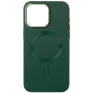 Шкіряний чохол Bonbon Leather Metal Style with MagSafe для Apple iPhone 13 (6.1") Зелений / Pine green - Інтернет-магазин спільних покупок ToGether