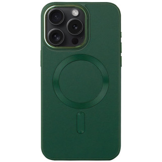 Шкіряний чохол Bonbon Leather Metal Style with MagSafe для Apple iPhone 13 Pro (6.1") Зелений / Pine green - Інтернет-магазин спільних покупок ToGether
