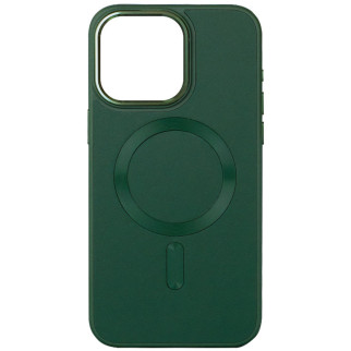 Шкіряний чохол Bonbon Leather Metal Style with MagSafe для Apple iPhone 14 (6.1") Зелений / Pine green - Інтернет-магазин спільних покупок ToGether