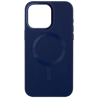 Шкіряний чохол Bonbon Leather Metal Style with MagSafe для Apple iPhone 14 (6.1") Синій / Navy blue - Інтернет-магазин спільних покупок ToGether
