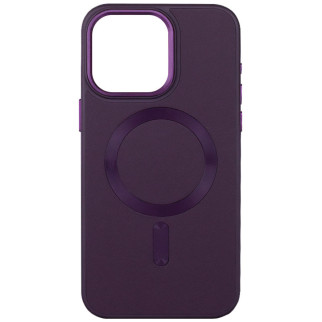 Шкіряний чохол Bonbon Leather Metal Style with MagSafe для Apple iPhone 14 (6.1") Фіолетовий / Dark Purple - Інтернет-магазин спільних покупок ToGether