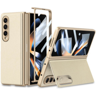 Шкіряний чохол GKK 360 + Glass з підставкою для Samsung Galaxy Z Fold4 Champagne - Інтернет-магазин спільних покупок ToGether