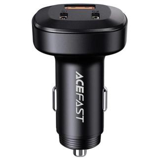 АЗП Acefast B3 66W(USB-C+USB-C+USB-A) three-port metal car charger Black - Інтернет-магазин спільних покупок ToGether