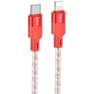 Дата кабель Hoco X99 Crystal Junction PD 27W Type-C to Lightning (1m) Red - Інтернет-магазин спільних покупок ToGether