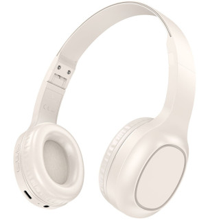 Накладні бездротові навушники Hoco W46 Charm Milky White - Інтернет-магазин спільних покупок ToGether