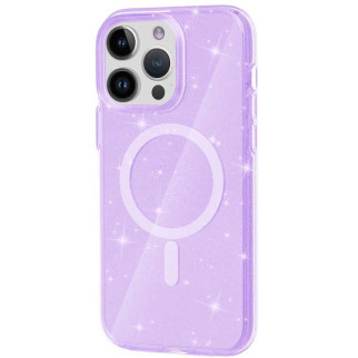 Чохол TPU Galaxy Sparkle (MagFit) для Apple iPhone 12 Pro Max (6.7") Purple+Glitter - Інтернет-магазин спільних покупок ToGether