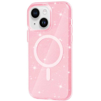 Чохол TPU Galaxy Sparkle (MagFit) для Apple iPhone 13 / 14 (6.1") Pink+Glitter - Інтернет-магазин спільних покупок ToGether