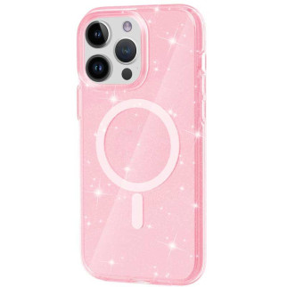 Чохол TPU Galaxy Sparkle (MagFit) для Apple iPhone 13 Pro Max (6.7") Pink+Glitter - Інтернет-магазин спільних покупок ToGether