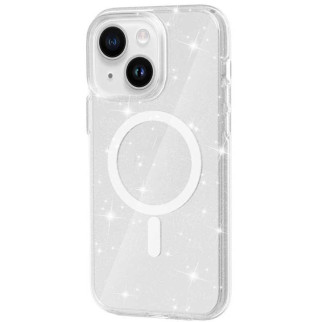 Чохол TPU Galaxy Sparkle (MagFit) для Apple iPhone 15 (6.1") Clear+Glitter - Інтернет-магазин спільних покупок ToGether