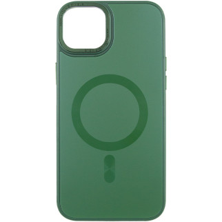 Чохол TPU+Glass Sapphire Midnight Open Camera with MagSafe для Apple iPhone 15 (6.1") Зелений / Forest green - Інтернет-магазин спільних покупок ToGether