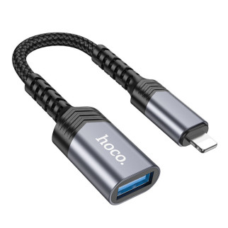 Перехідник Hoco UA24 Lightning male to USB female 2.0 Metal gray - Інтернет-магазин спільних покупок ToGether