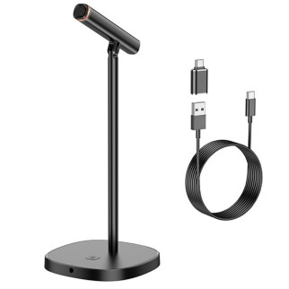 Настільний мікрофон Hoco L16 Mike USB+Type-C Black - Інтернет-магазин спільних покупок ToGether