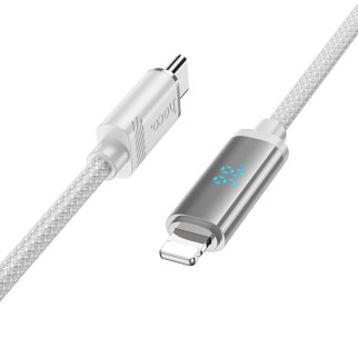 Дата кабель Hoco U127 Power Type-C to Lightning (1.2m) Silver / Gray - Інтернет-магазин спільних покупок ToGether