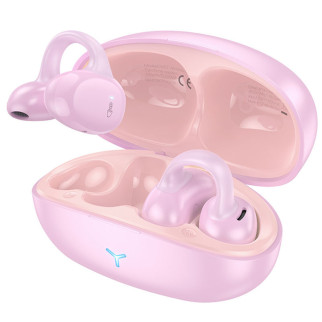Бездротові TWS навушники Hoco EW57 Auspicious clip-on Pink fluff - Інтернет-магазин спільних покупок ToGether