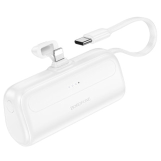 Портативний зарядний пристрій Power Bank BOROFONE BJ41 Pocket with cable 5000 mAh White - Інтернет-магазин спільних покупок ToGether