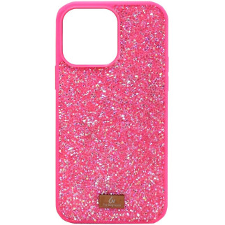 TPU чохол Bling World Rock Diamond для Apple iPhone 15 (6.1") Яскраво-рожевий  - Інтернет-магазин спільних покупок ToGether