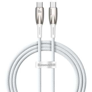 Дата кабель Baseus Glimmer Series Fast Charging Type-C to Type-C 100W 1m (CADH00070) White - Інтернет-магазин спільних покупок ToGether