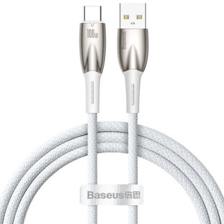 Дата кабель Baseus Glimmer Series Fast Charging Data Cable USB to Type-C 100W 1m (CADH00040) White - Інтернет-магазин спільних покупок ToGether