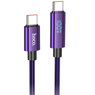 Дата кабель Hoco U125 Benefit 100W Type-C to Type-C (1.2m) Purple - Інтернет-магазин спільних покупок ToGether