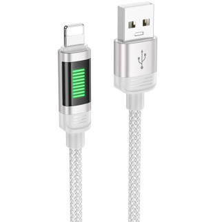 Дата кабель Hoco U126 Lantern 2.4A USB to Lightning (1.2m) Gray - Інтернет-магазин спільних покупок ToGether