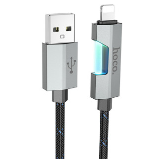 Дата кабель Hoco U123 Regent colorful 2.4A USB to Lightning (1.2m) Black - Інтернет-магазин спільних покупок ToGether