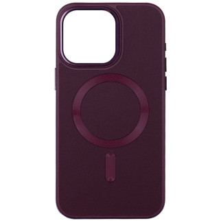 Шкіряний чохол Bonbon Leather Metal Style with MagSafe для Apple iPhone 15 (6.1") Бордовий / Plum - Інтернет-магазин спільних покупок ToGether