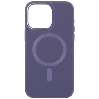 Шкіряний чохол Bonbon Leather Metal Style with MagSafe для Apple iPhone 15 (6.1") Сірий / Lavender - Інтернет-магазин спільних покупок ToGether