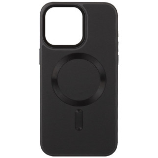 Шкіряний чохол Bonbon Leather Metal Style with MagSafe для Apple iPhone 15 (6.1") Чорний / Black - Інтернет-магазин спільних покупок ToGether