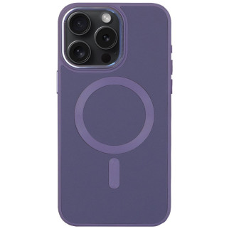 Шкіряний чохол Bonbon Leather Metal Style with MagSafe для Apple iPhone 15 Pro (6.1") Сірий / Lavender - Інтернет-магазин спільних покупок ToGether
