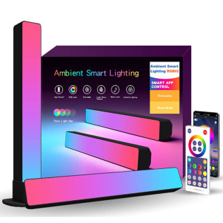 Настільна LED лампа RGB 5V Panel 3 Bluetooth dual pack USB interface with app Black - Інтернет-магазин спільних покупок ToGether