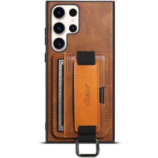 Шкіряний чохол Wallet case and straps для Samsung Galaxy S24 Ultra Коричневий / Brown - Інтернет-магазин спільних покупок ToGether