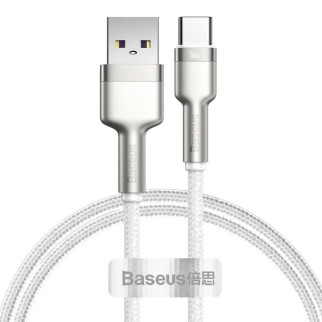 Дата кабель Baseus Cafule Metal Data USB to Type-C 66W (1m) (CAKF00010) White - Інтернет-магазин спільних покупок ToGether