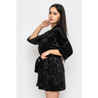 Домашній халат жіночий з мармурового велюру чорний 44 - Інтернет-магазин спільних покупок ToGether
