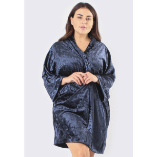 СУПЕР БАТАЛ! Жіночий халат велюровий Крісті для будинку синього кольору - Інтернет-магазин спільних покупок ToGether