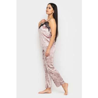 ВЕЛИКІ РОЗМІРИ!домашня піжама жіноча велюр майка з брюками (рожевий) 52 - Інтернет-магазин спільних покупок ToGether