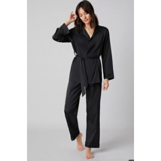 Шовковий комплект блуза та штани для дому та сну чорний 44 - Інтернет-магазин спільних покупок ToGether