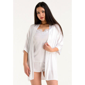 Домашній комплект шортики + майка +халат 42, Білий - Інтернет-магазин спільних покупок ToGether