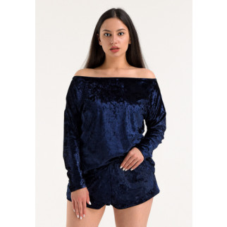 Жіноча піжама шорти та кофта (17111-142) Синій, 42 - Інтернет-магазин спільних покупок ToGether