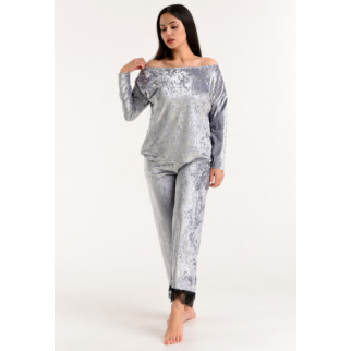 Велюрова жіноча піжама штани та кофта 46, Сірий - Інтернет-магазин спільних покупок ToGether