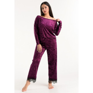 Велюрова жіноча піжама штани та кофта 42, Марсала - Інтернет-магазин спільних покупок ToGether