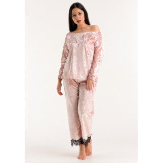 Велюрова жіноча піжама штани та кофта 44, Рожевий - Інтернет-магазин спільних покупок ToGether