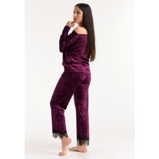 Велюрова жіноча піжама штани та кофта 54, Марсала - Інтернет-магазин спільних покупок ToGether