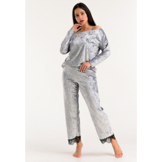 Велюрова жіноча піжама штани та кофта 58, Сірий - Інтернет-магазин спільних покупок ToGether