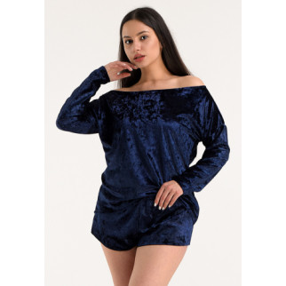 Велюрова жіноча піжама шорти та кофта 44, Синій - Інтернет-магазин спільних покупок ToGether