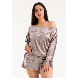 Велюрова жіноча піжама шорти та кофта 54, Фуксія - Інтернет-магазин спільних покупок ToGether