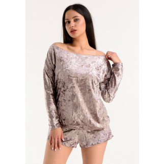 Велюрова жіноча піжама шорти та кофта 44, Фуксія - Інтернет-магазин спільних покупок ToGether