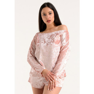 Велюрова жіноча піжама шорти та кофта 44, Рожевий - Інтернет-магазин спільних покупок ToGether