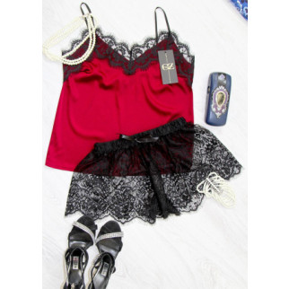 Жіноча піжама атлас-шовк Лоліта (бордо/чорний) - Інтернет-магазин спільних покупок ToGether