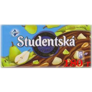 Шоколад молочний Студенческа STUDENTSKA ORIGINAL MLECNA з горіхом арахісом, желе, грушею 180 г - Інтернет-магазин спільних покупок ToGether